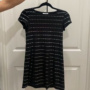 Black and silver cocktail dress